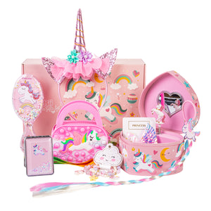Unicorn Gifts for Girls with Heart Musical Jewelry Box for Girls and Accessories | Valentines Birthday Gifts Set for Girls Toddler Kids 3 4 5 6 7 8 Years Old (Gift 1 * Jewelry Box & Accessories)