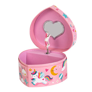 Heart Musical Jewelry Box for Girls | Unicorn Jewelry Box Gifts for Girls | Valentines Birthday Gifts Set for Girls Toddler Kids 3 4 5 6 7 8 Years Old