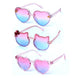 3Pcs Kids Sunglasses Polarized UV Protection (Style 5) | Lovely Cute Pink Heart And Kitty Baby Girls Toddler Sunglasses Age 2-4
